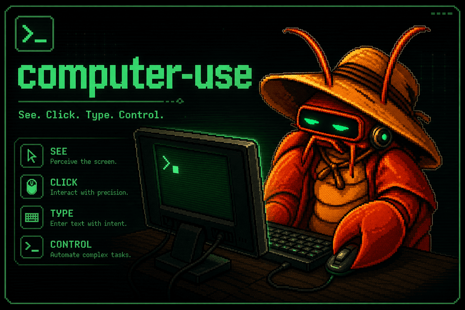 Gajae-Code operator mascot representing desktop-control computer use